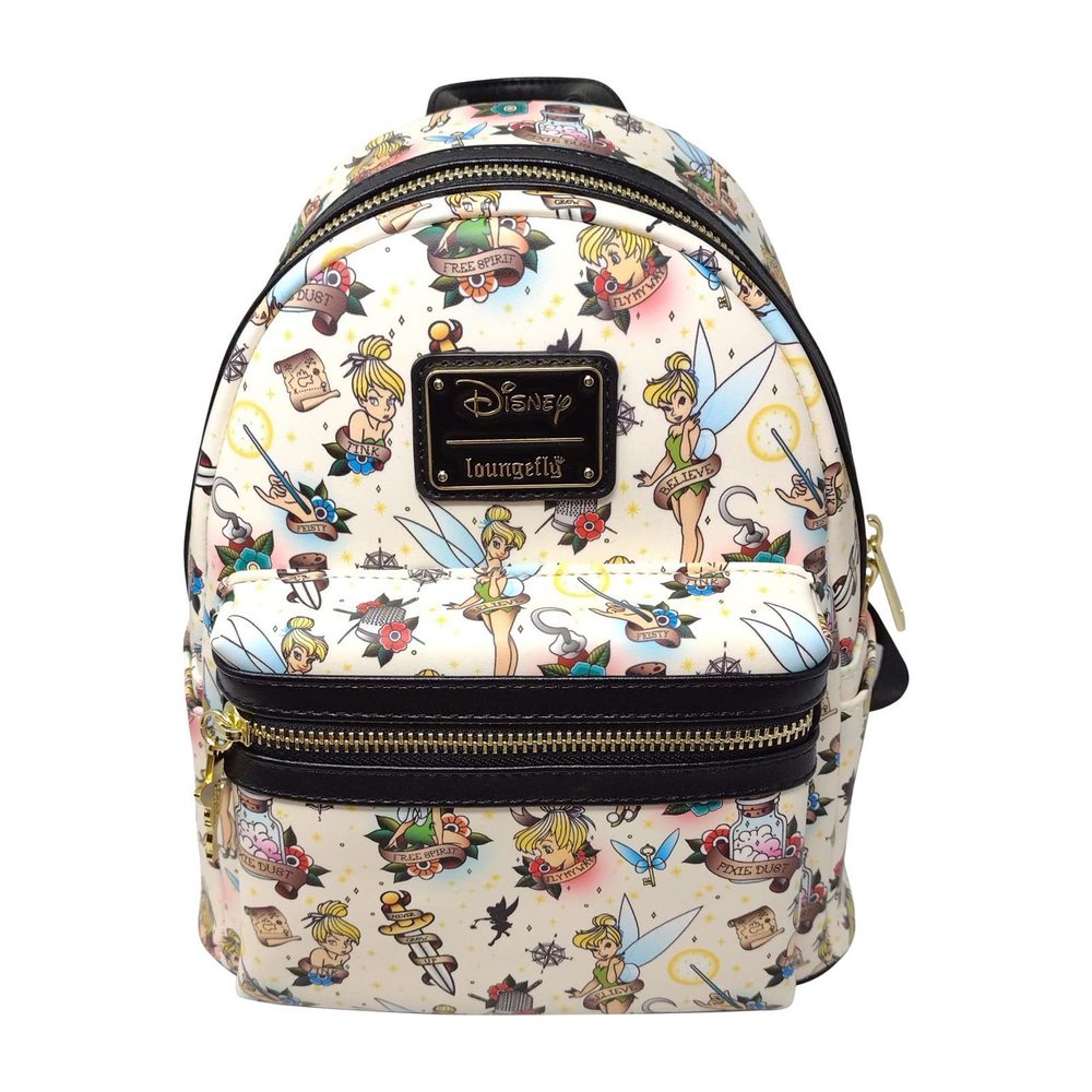 Disney Peter Pan Tinkerbell Tattoo Print Double Strap Shoulder Bag :|